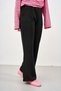 Women's Grass Detail Elastic Waist Pants Black - 2