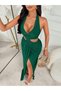 Rochie maxi , verde - 6