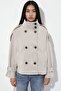 High Collar Trench Coat Jacket - 8