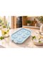 Donut Ice Mold 6-Piece Ring Ice Tray with Lid – Donut Shaped Ice Mold for Drinks and Cocktails Blue - 2