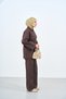 Women's Lace Button Detailed Shirt Collar Suit Brown - 4