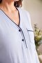 Mireya front buttoned nursing friendly maternity and postpartum nightgown - 4