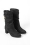 Zrne-b02 premium black suede heeled boot 6.5 cm