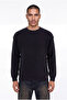 Men's Thessaloniki Knitted Dirty Stitching Crew Neck Oversize Knitwear Dark Navy Blue - 3