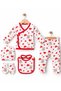 Newborn Baby 5-Piece Hospital Discharge Set 100% Cotton with Heart and Teddy Bear Pattern