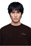 Men's Crew Neck Back Patterned Oversize Knitwear Dark Brown - 3