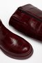 Women's Burgundy Crocodile Skin Zipper Detailed Casual Boots - 4