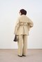 Women's Double Pocket Lined Waist Tie Set Beige - 4