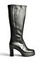Z996224509 Black Back-Diver Stretch Fabric Thick Heeled Women's Boots - 6