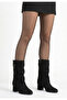 Zrne-b02 premium black suede heeled boot 6.5 cm - 2