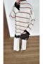 Lace Detailed Striped Knitwear Set - 5