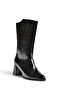 Z758292511 Black Crocodile Printed Thick Heeled Women's Boots - 5