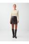 Bitter Brown Straight Cut Leather Look Short Skirt