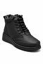 Chiara Black Nubuck Women's Fur Lined Smart Lace-Up Zippered Comfortable Mother's Shoes Boots