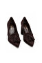 Genuine Suede Women's Heeled Shoes 381 Brown Suede - 2
