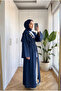 Women's Detachable 3-Brooch Long Denim Jacket Cap - 3