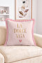 La Dolce Vita Written Heart Detailed Fringed-Tasseled Throw Pillow Cover
