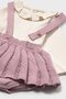 Newborn Baby Girl Patterned Knitwear Set with Cardigan and Suspender Skirt, 3-Piece Set - 2