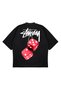 Unisex Women's Men's Stussy Pink Dice Pattern Design Printed Oversized Thick Fabric Relaxed Fit T-Shirt - 5