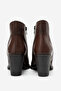 Women's chunky heel zipper boots genuine leather maelle brown - 5
