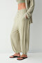 Potosi Women's Soft and Flexible Fabric Elastic Waist Decorative Button Detailed Khaki Trousers - 3