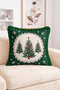 Christmas Pine Tree and Snowflake Patterned Fringed-Tasseled Throw Pillow Cover - 2