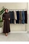 Stone Detailed Blouse and Long Skirt Set Brown 7582 - 2