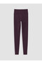 Two Mt Shop Quality Koor Sport Plum Interlock Plain Super Skinny & Extra Narrow Women's Sports Leggings - 3