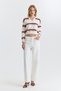 Striped Polo Collar Sweater - 2