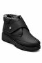 Daria Black Nubuck Women's Comfortable Mother's Shoes Boots with Fur Inside and Velcro Straps