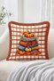 Fall Pumpkin and Knitted Scarf Pattern Fringe-Tassel Throw Pillow Cover - 2