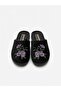 Embroidered Patterned Plush Lined Indoor House Slippers Soft Non-Slip Sole - 4
