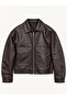 Oversized Fit, Zipper Closure, Double Pocket Flap, Short, Seasonal, Shirt Collar, Faux Leather Jacket 695 - 5