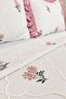 Ruffle Nevra Embroidered Chenille 3 Piece Double Bedspread Powder - 3