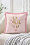 La Dolce Vita Written Heart Detailed Fringed-Tasseled Throw Pillow Cover - 2