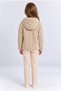 Girl's Hooded Zippered Plush Cardigan Coat with Floral Detail and Pockets, Soft and Warm Ak4123 - 5
