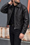 Oversized Fit, Zipper Closure, Double Pocket Flap, Short, Seasonal, Shirt Collar, Faux Leather Jacket 695 - 7