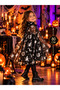 Halloween Children's Cape 80 cm Black with Silver Print Halloween Costume Cape - 4