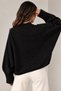 Women's Soft Textured Bat Sleeve Oversize Knitwear Sweater - 4