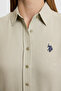 Women's Light Khaki Long Sleeve Basic Shirt 50324791-Vr183 - 6