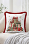 Christmas Gifts and Snowflakes Pattern Fringe-Tassel Throw Pillow Cover