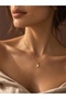 Cream Cat's Eye Stone Twisted Frame Bulk Chain Necklace Gold Color Vintage Women's Necklace - 3