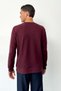 Men's Crew Neck Basic Sweatshirt Claret Red - 6102 - 3