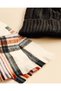 Women Black And Cream Checked Scarf & Beanie Set - 5