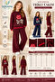 Girl's Knitwear Set with Rose Pattern, 50% Cotton, 50% Acrylic, Knitted Sweater, Wide-Legged Pants Set - 4