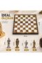 Luxury Metal Chess Set with Ottoman Byzantine Figures, Chrome Amber Marble Pattern, 20 X 20 Premium Gift - 7