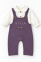 Baby Girl Floral Embroidered Salopet Jumpsuit and Shirt Set