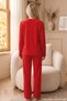 Red Embroidered Top and Bottom Fleece Winter Knitted Pajama Set 26222134 - 3