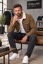 Men's Casual Regular Fit Fur Lined Denim Jacket - 3