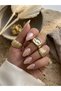 Women's Ring Set of 4 Adjustable Vintage Gold Combination Steel Look - 3